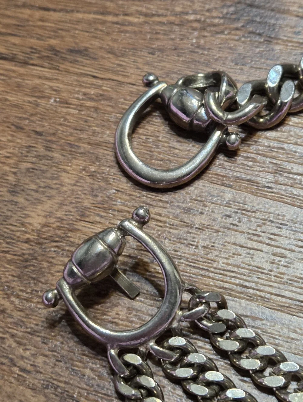Heavy Silver Tone Chain Belt